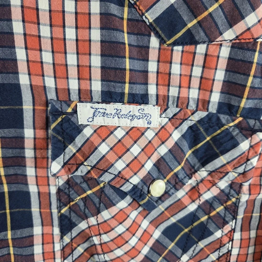 True Religion Pearl Snap Plaid Shirt Mens 3XL Western Cowboy Long Sleeve